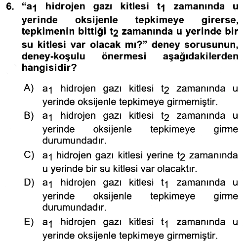 Bilim Felsefesi 2017-2018 3 Ders Sınavı - 6. soru