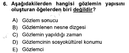 Bilim Felsefesi 2018-2019 3 Ders Sınavı - 6. soru