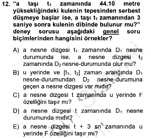 Bilim Felsefesi 2014-2015 Ara Sınav - 12. soru