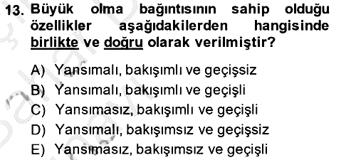 Bilim Felsefesi 2014-2015 Ara Sınav - 13. soru