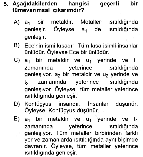 Bilim Felsefesi 2015-2016 Ara Sınav - 5. soru
