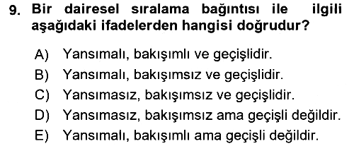 Bilim Felsefesi 2015-2016 Ara Sınav - 9. soru