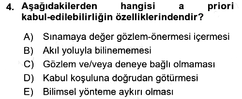 Bilim Felsefesi 2017-2018 Ara Sınav - 4. soru