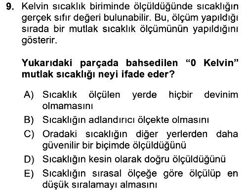 Bilim Felsefesi 2017-2018 Ara Sınav - 9. soru