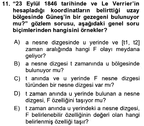 Bilim Felsefesi 2017-2018 Ara Sınav - 11. soru