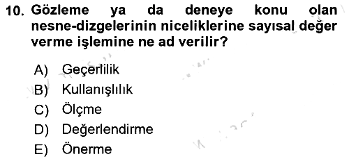 Bilim Felsefesi 2021-2022 Ara Sınav - 10. soru