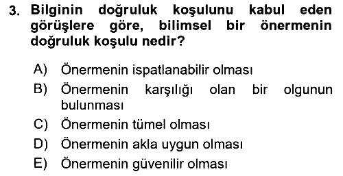 Bilim Felsefesi 2022-2023 Ara Sınav - 3. soru