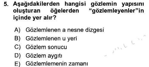 Bilim Felsefesi 2015-2016 Dönem Sonu Sınavı - 5. soru