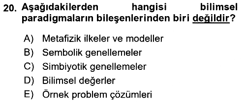Bilim Felsefesi 2018-2019 Dönem Sonu Sınavı - 20. soru