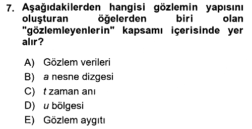 Bilim Felsefesi 2023-2024 Yaz Okulu Sınavı - 7. soru