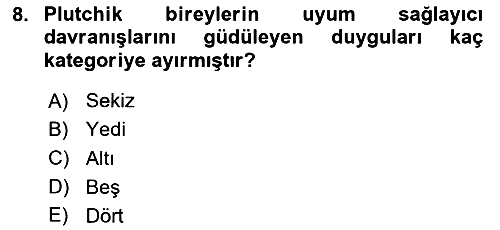 Birey ve Davranış 2024-2025 Ara Sınav - 8. soru