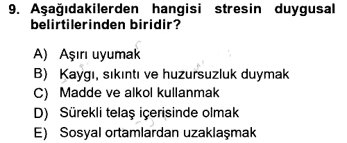 Birey ve Davranış 2015-2016 Dönem Sonu Sınavı - 9. soru