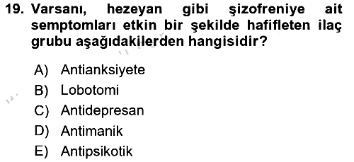 Birey ve Davranış 2016-2017 Dönem Sonu Sınavı - 19. soru