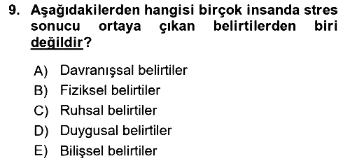 Birey ve Davranış 2018-2019 Yaz Okulu Sınavı - 9. soru