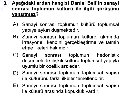 Çağdaş Sosyoloji Kuramları 2015-2016 Ara Sınav - 3. soru