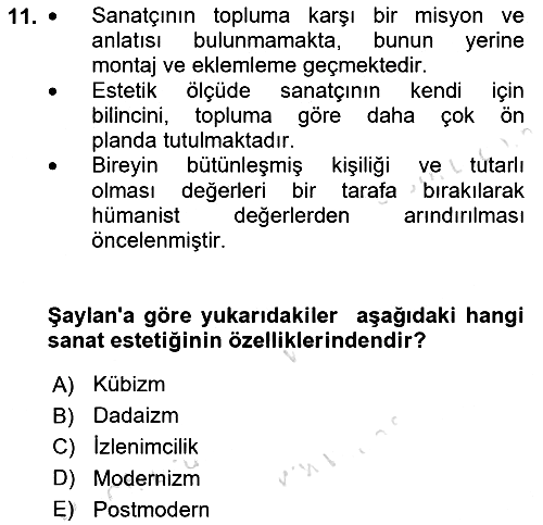 Çağdaş Sosyoloji Kuramları 2023-2024 Ara Sınav - 11. soru