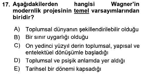 Çağdaş Sosyoloji Kuramları 2025-2026 Ara Sınav - 17. soru