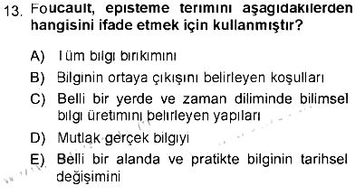 Çağdaş Sosyoloji Kuramları 2012-2013 Tek Ders Sınavı - 13. soru