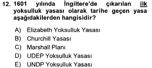 Çevre Sosyolojisi 2016-2017 3 Ders Sınavı - 12. soru