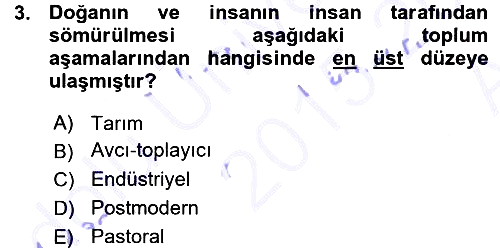 Çevre Sosyolojisi 2015-2016 Ara Sınav - 3. soru