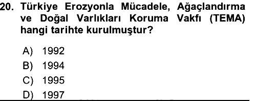 Çevre Sosyolojisi 2015-2016 Ara Sınav - 20. soru