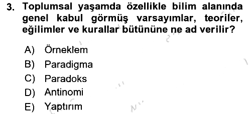 Çevre Sosyolojisi 2016-2017 Ara Sınav - 3. soru