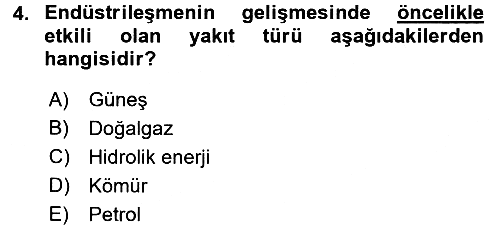 Çevre Sosyolojisi 2017-2018 Ara Sınav - 4. soru