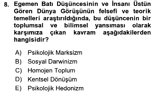 Çevre Sosyolojisi 2017-2018 Ara Sınav - 8. soru