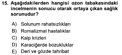 Çevre Sosyolojisi 2017-2018 Ara Sınav - 15. soru