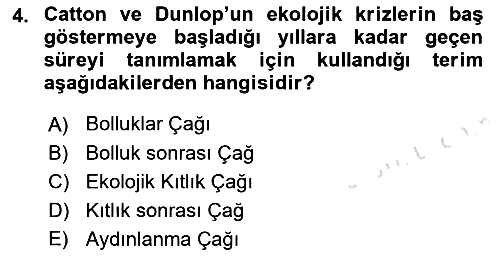 Çevre Sosyolojisi 2023-2024 Ara Sınav - 4. soru