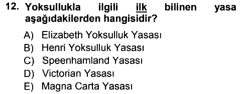 Çevre Sosyolojisi 2012-2013 Dönem Sonu Sınavı - 12. soru