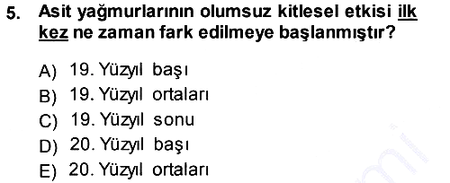 Çevre Sosyolojisi 2013-2014 Dönem Sonu Sınavı - 5. soru