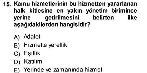 Çevre Sosyolojisi 2013-2014 Dönem Sonu Sınavı - 15. soru