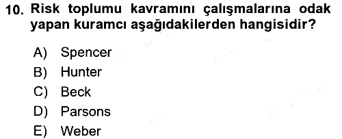 Çevre Sosyolojisi 2016-2017 Dönem Sonu Sınavı - 10. soru