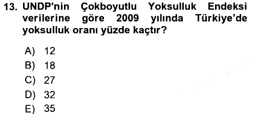 Çevre Sosyolojisi 2017-2018 Dönem Sonu Sınavı - 13. soru