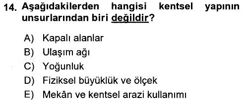 Çevre Sosyolojisi 2017-2018 Dönem Sonu Sınavı - 14. soru