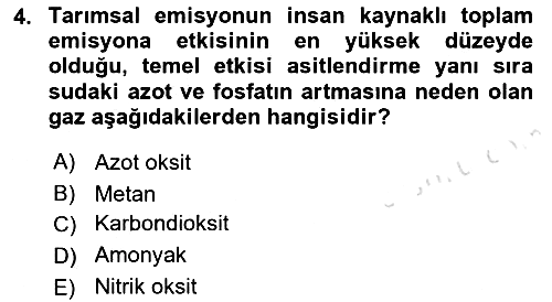 Çevre Sosyolojisi 2023-2024 Dönem Sonu Sınavı - 4. soru