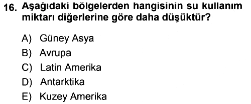Çevre Sosyolojisi 2013-2014 Tek Ders Sınavı - 16. soru
