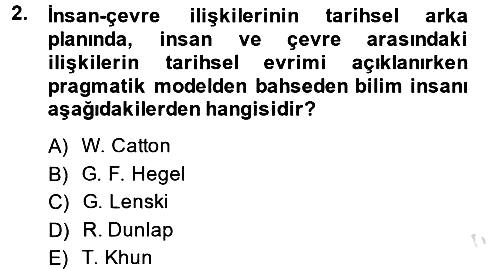Çevre Sosyolojisi 2014-2015 Tek Ders Sınavı - 2. soru