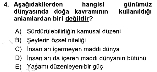 Çevre Sosyolojisi 2020-2021 Yaz Okulu Sınavı - 4. soru