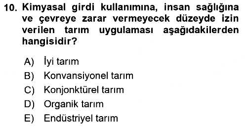 Çevre Sosyolojisi 2022-2023 Yaz Okulu Sınavı - 10. soru