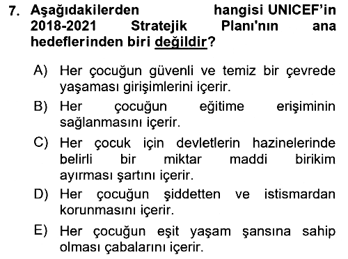 Çocukluk Sosyolojisi 2021-2022 Dönem Sonu Sınavı - 7. soru