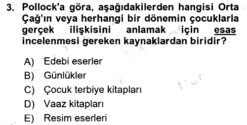 Çocukluk Sosyolojisi 2023-2024 Dönem Sonu Sınavı - 3. soru