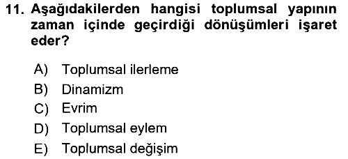 Din ve Toplum 2017-2018 3 Ders Sınavı - 11. soru