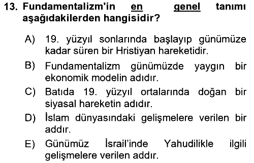 Din ve Toplum 2017-2018 3 Ders Sınavı - 13. soru