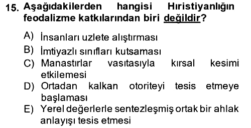 Din ve Toplum 2012-2013 Ara Sınav - 15. soru