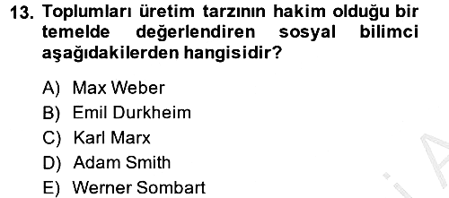 Din ve Toplum 2013-2014 Ara Sınav - 13. soru