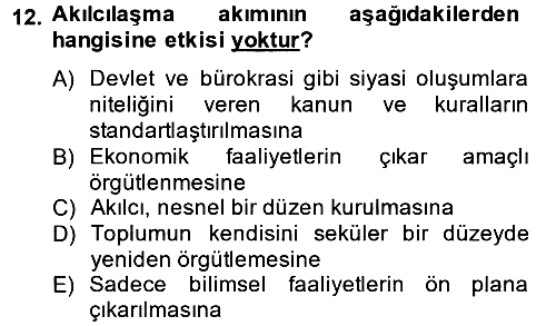 Din ve Toplum 2014-2015 Ara Sınav - 12. soru