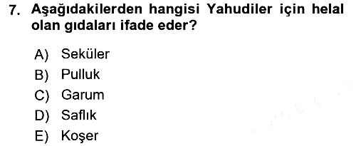 Din ve Toplum 2017-2018 Ara Sınav - 7. soru