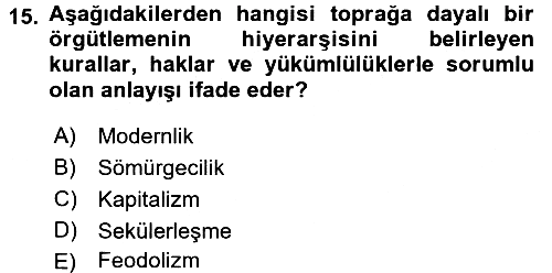 Din ve Toplum 2017-2018 Ara Sınav - 15. soru
